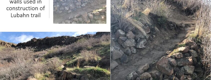 Detail of rock walls used on the Lubahn Trail, South Table Open Space Park