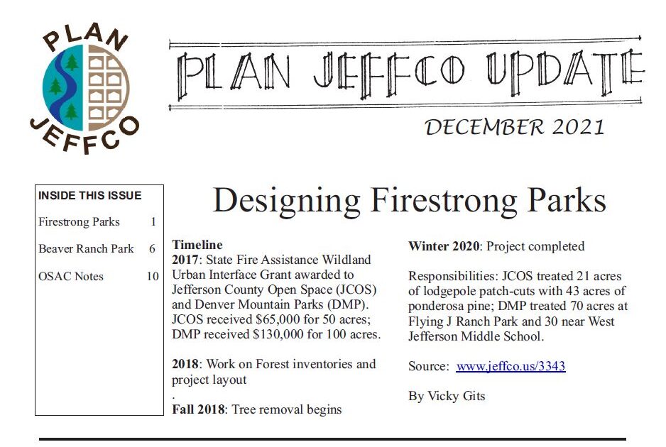 Thumbnail image of the December 2021 PLAN Jeffco Newsletter.