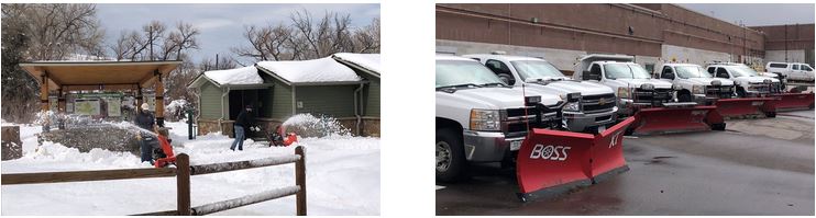 Snow plows readying at Open Space