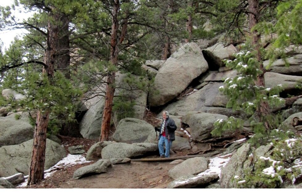 Typical outcrop of 1.4 billion year old granite in Alderfer/Three Sisters Park.